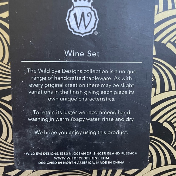 Wine set, gold-tone opener, pourer, decorative stopper - Picture 2 of 3